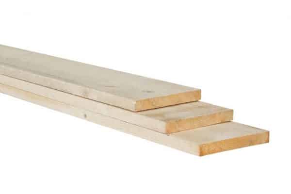 Vuren plank, Onbereid, bezaagd
